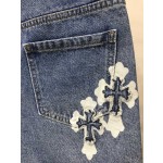Croix High Waist Embroidered Denim Shorts
