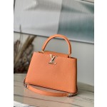 𝐋𝐎𝐔𝐈𝐒𝐕𝐔𝐈𝐓𝐓𝐎𝐍 M22606 Orange Colorful Gold buckle Medium size This Capuchines handbag