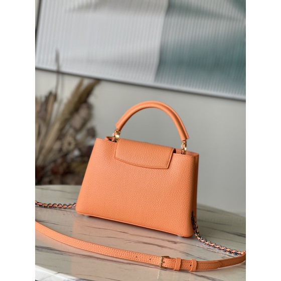 𝐋𝐎𝐔𝐈𝐒𝐕𝐔𝐈𝐓𝐓𝐎𝐍 M22606 Orange Colorful Gold buckle Small Capsines BB handbag