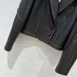 JIL SANDER Vintage Small Suit Leather Coat