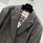 JIL SANDER Vintage Small Suit Leather Coat