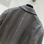 JIL SANDER Vintage Small Suit Leather Coat