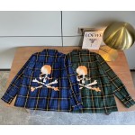 Mastermind JAPAN New Autumn/Winter Checkered Shirt Coat Skull Logo Print