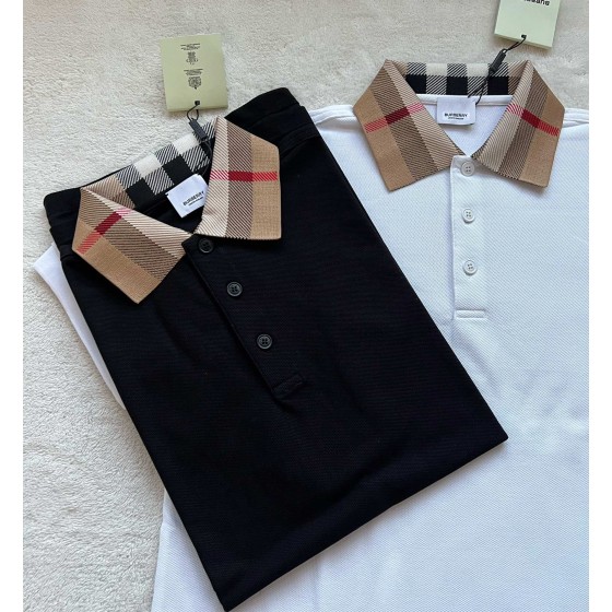 Burberry's New Logo Personality Pattern Collar Cotton Polo Shirt