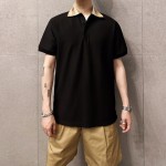 Burberry's New Logo Personality Pattern Collar Cotton Polo Shirt