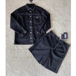 Prada Iron Brand Elastic Cotton Shirt Top Coat