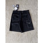 Prada Iron Brand Elastic Cotton Shorts