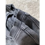 Prada triangular patch embroidered gradient round neck sweater