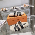 Hermes full leather wool style flat bottomed wool mop