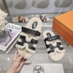 Hermes full leather wool style flat bottomed wool mop