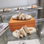 Hermes full leather wool style flat bottomed wool mop