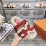 Hermes full leather wool style flat bottomed wool mop