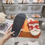 Hermes full leather wool style flat bottomed wool mop