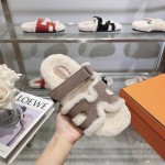 Hermes full leather wool style flat bottomed wool mop