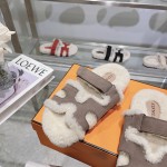 Hermes full leather wool style flat bottomed wool mop