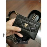 CHANEL Classic Wandering Bag Series Fetal Cowhide Colored Card Bag wallet 84386