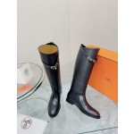 Hermes series cowhide knight boots