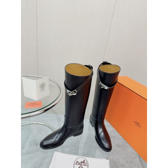 Hermes series cowhide knight boots