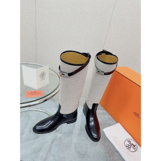 Hermes series cowhide knight boots