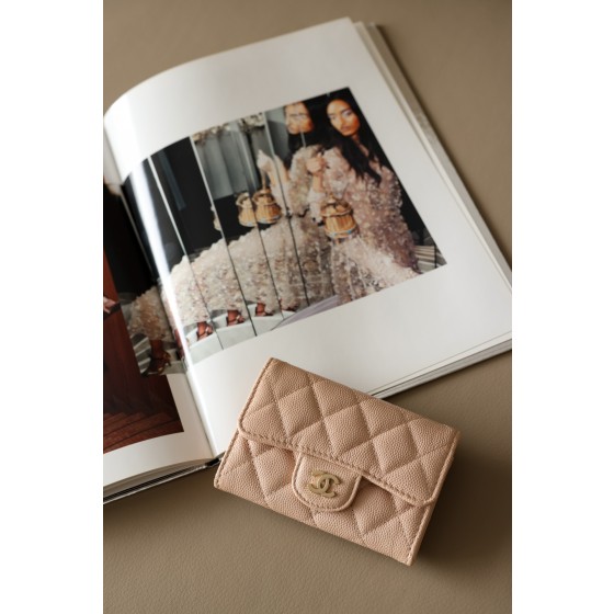 𝐂𝐇𝐀𝐍𝐄𝐋 Cf Classic Small Ball Pattern Zero Wallet Small Card Bag Back Small Insert Pocket Style