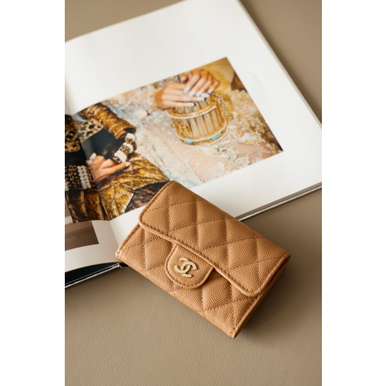 𝐂𝐇𝐀𝐍𝐄𝐋 Cf Classic Small Ball Pattern Zero Wallet Small Card Bag Back Small Insert Pocket Style