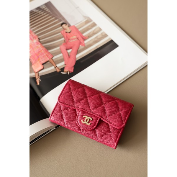 𝐂𝐇𝐀𝐍𝐄𝐋 Cf Classic Small Ball Pattern Zero Wallet Small Card Bag Back Small Insert Pocket Style