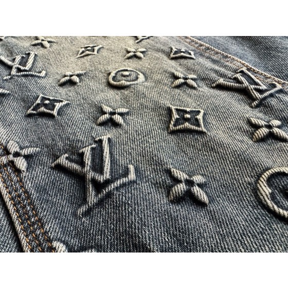 Louis Vuitton 3D Embossed Denim Pants
