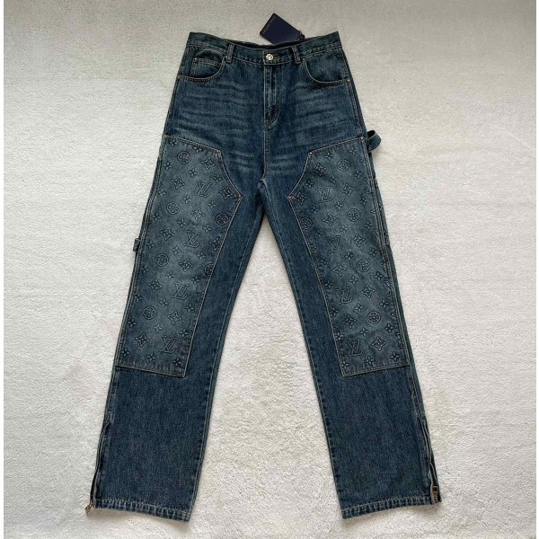 Louis Vuitton 3D Embossed Denim Pants