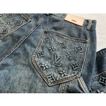 Louis Vuitton 3D Embossed Denim Pants