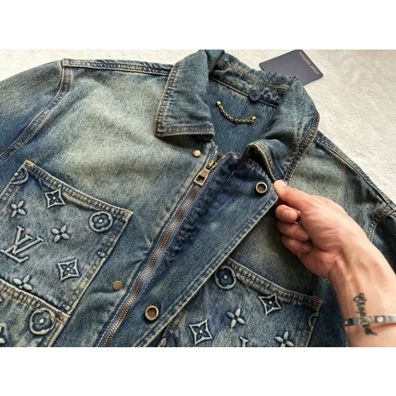 Louis Vuitton 3D embossed denim jacket
