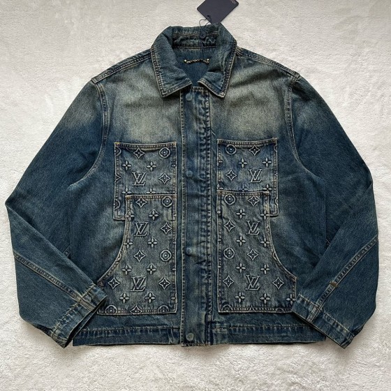 Louis Vuitton 3D embossed denim jacket