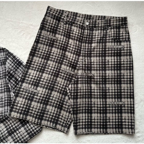 Louis Vuitton Letter Plaid Shorts