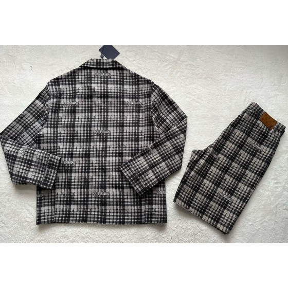 Louis Vuitton Letter Plaid Long Polo Coat