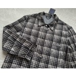 Louis Vuitton Letter Plaid Long Polo Coat
