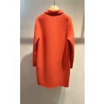 Hermes cashmere coat black, white, orange yellow (consult customer service to confirm size before placing an order)