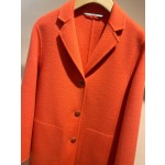 Hermes cashmere coat black, white, orange yellow (consult customer service to confirm size before placing an order)