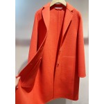 Hermes cashmere coat black, white, orange yellow (consult customer service to confirm size before placing an order)