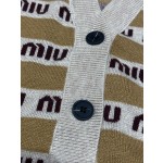 MIU MIU contrasting letter logo V-neck cardigan