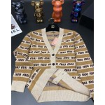 MIU MIU contrasting letter logo V-neck cardigan