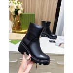 Gucci Vintage British Front Metal Logo Decorative Boots
