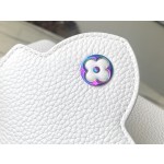 𝐋𝐎𝐔𝐈𝐒𝐕𝐔𝐈𝐓𝐓𝐎𝐍 M22606 White Colorful Gold Buckle Mini Capsines BB Handbag