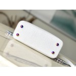 𝐋𝐎𝐔𝐈𝐒𝐕𝐔𝐈𝐓𝐓𝐎𝐍 M22606 White Colorful Gold Buckle Mini Capsines BB Handbag