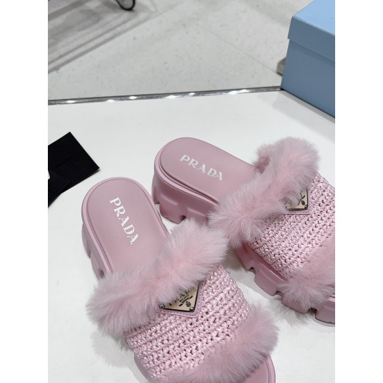 Prada plush slipper series