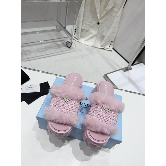 Prada plush slipper series