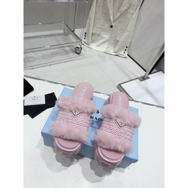 Prada plush slipper series