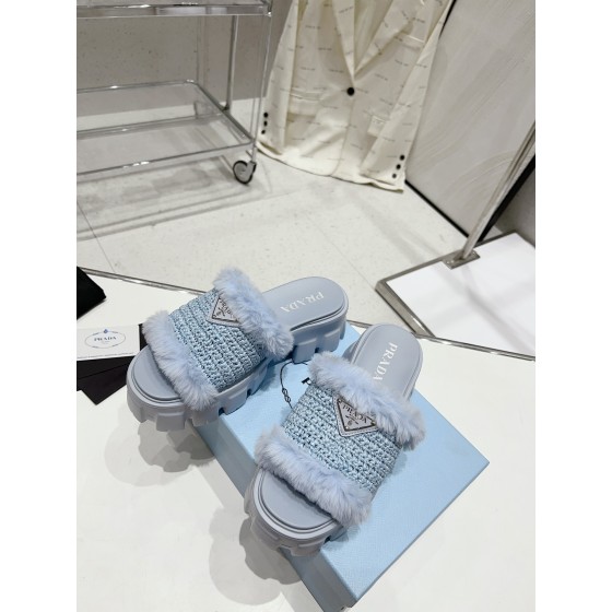 Prada plush slipper series