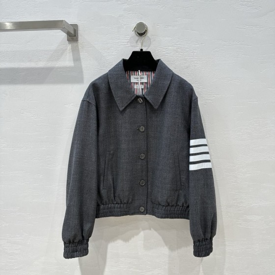 Thom Browne British style grey wool worsted jacket