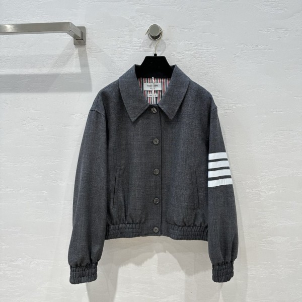 Thom Browne British style grey wool worsted jacket