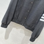 Thom Browne British style grey wool worsted jacket