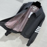 Thom Browne British style grey wool worsted jacket